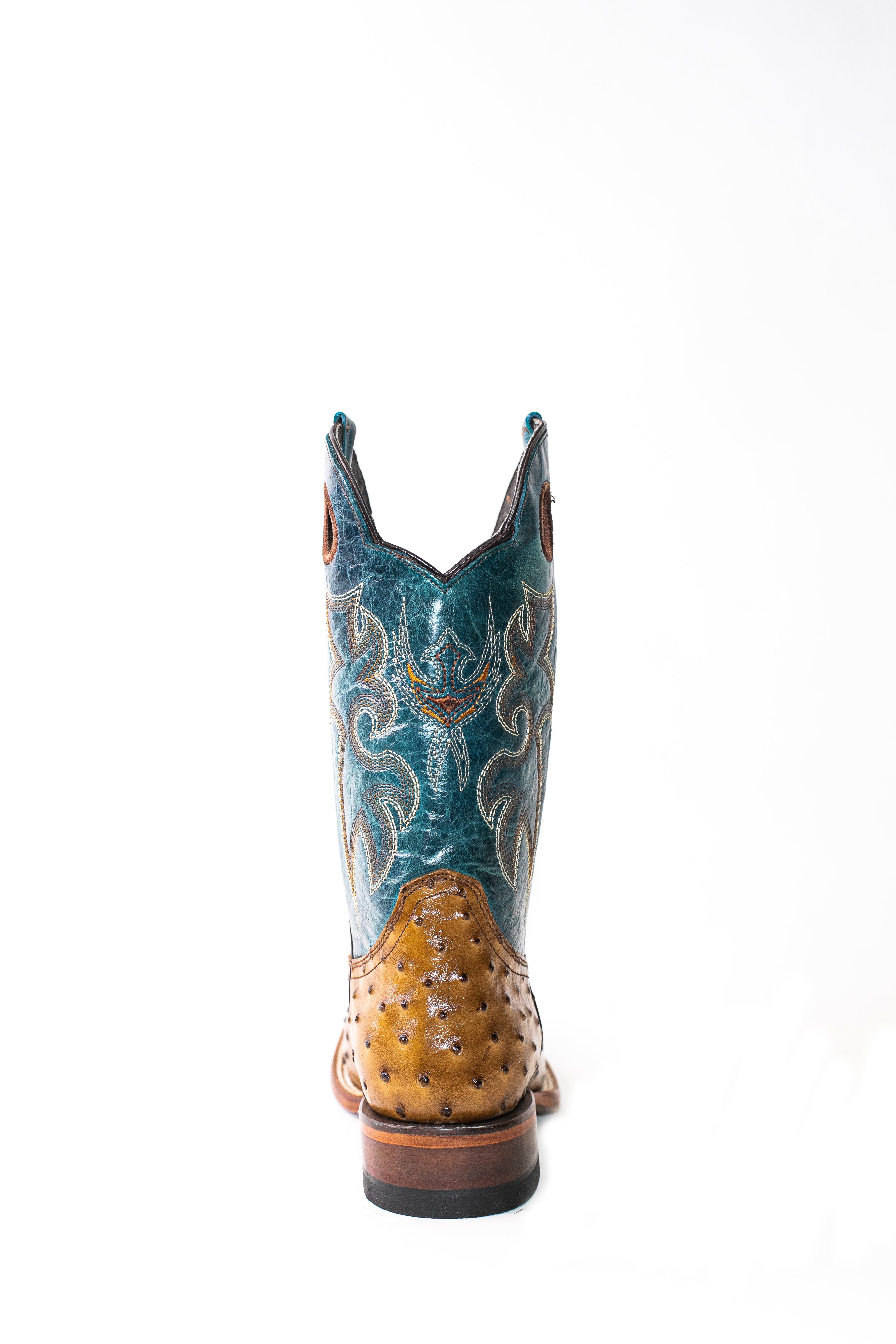 Vaquero Bronco African Ostrich Printed Plaza Honey Mallorca Boot