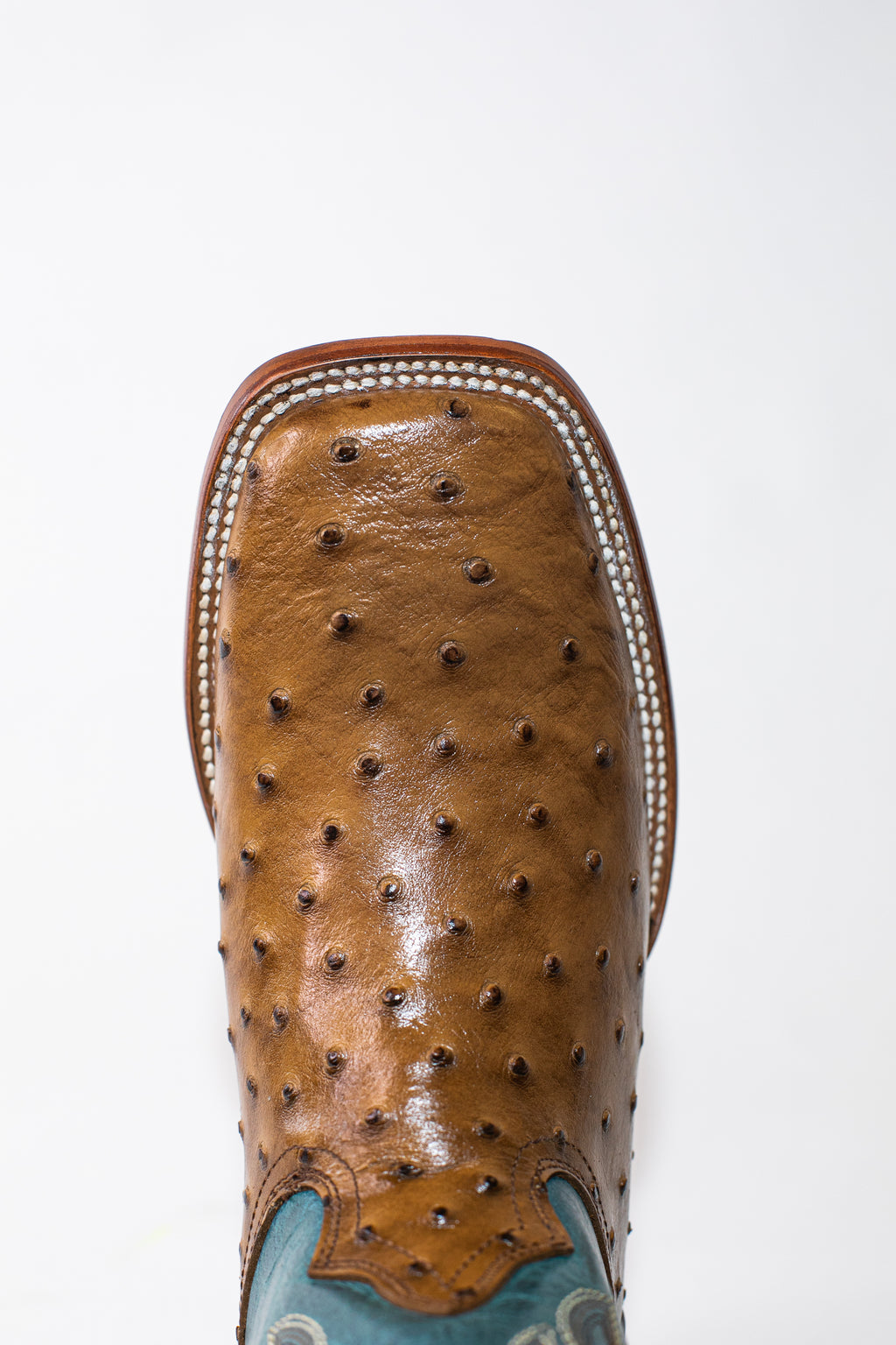 Vaquero Bronco African Ostrich Printed Plaza Honey Mallorca Boot