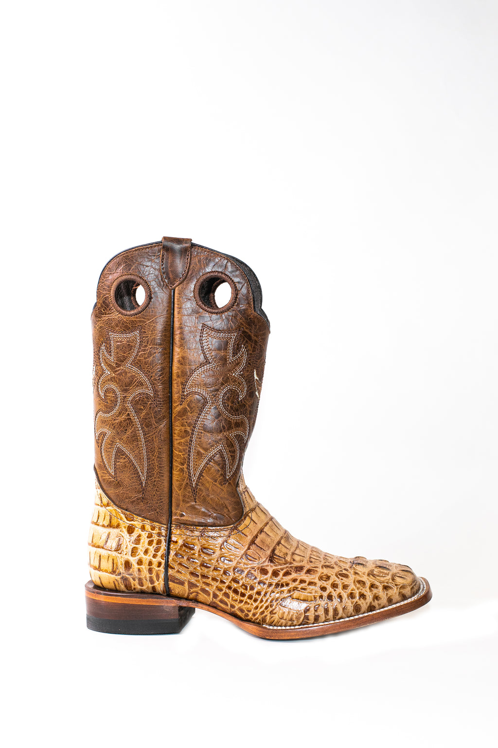 Vaquero Bronco Fuscus Caiman Printed Leather Orix Barza Tabaco