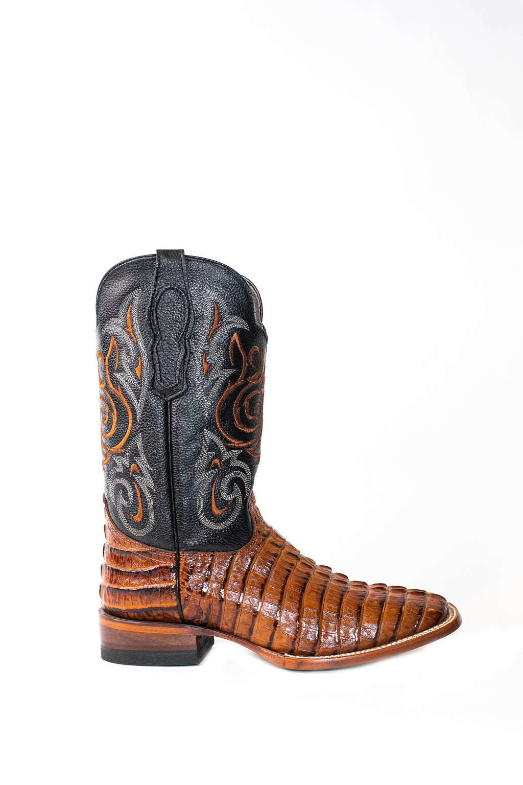 Vaquero Bronco African Printed Caiman Tail Shedron Boot