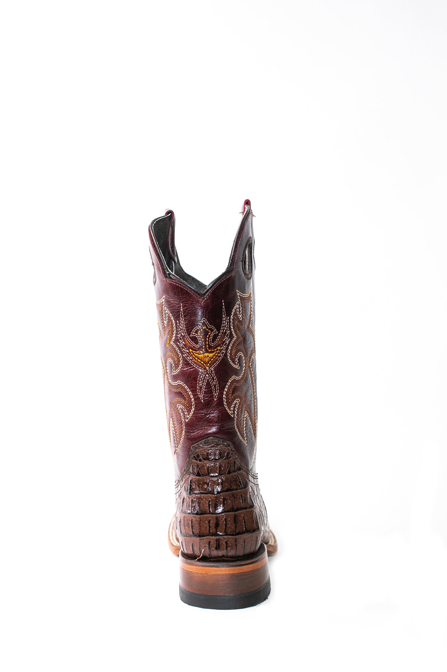 Vaquero Bronco Fuscus Caiman Printed Leather Brown Barza Wine