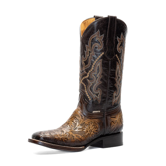 Vaquero Bronco Women Bulldog Cincelado Cafe Boot