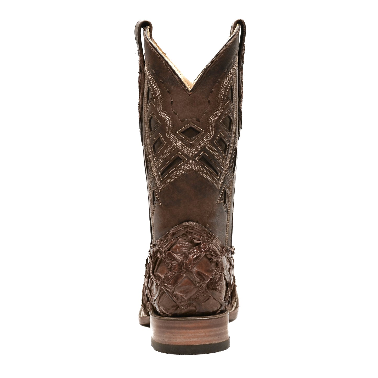 Vaquero Bronco Pirarucu Chocolate Exotic Western Boot