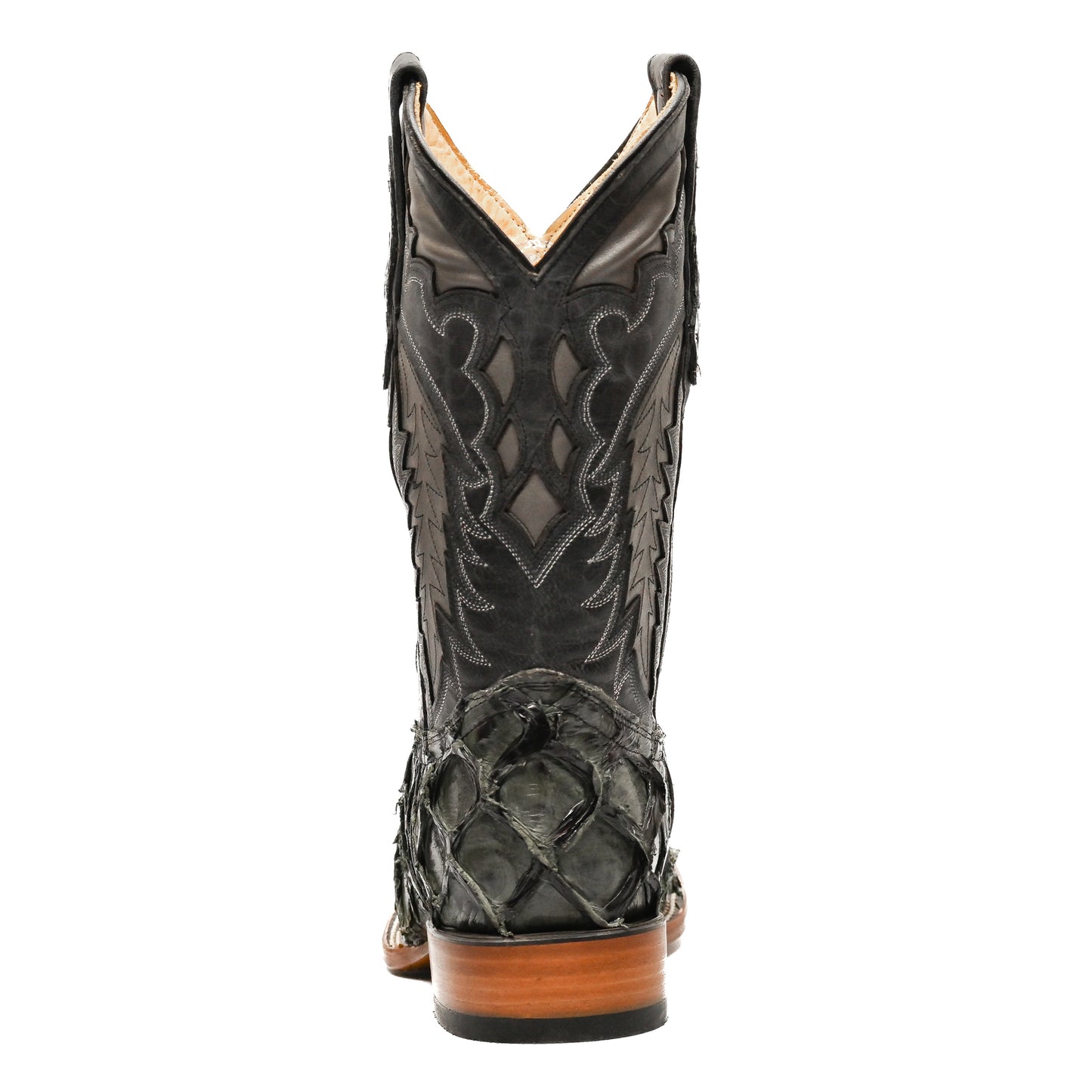 Vaquero Bronco Pirarucu Charcoal Exotic Western Boot