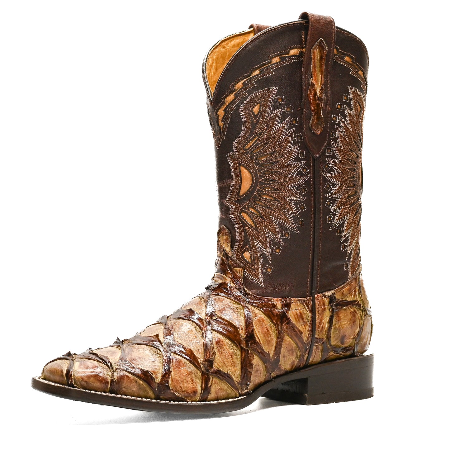 Vaquero Bronco Pirarucu Mink Exotic Western Boot