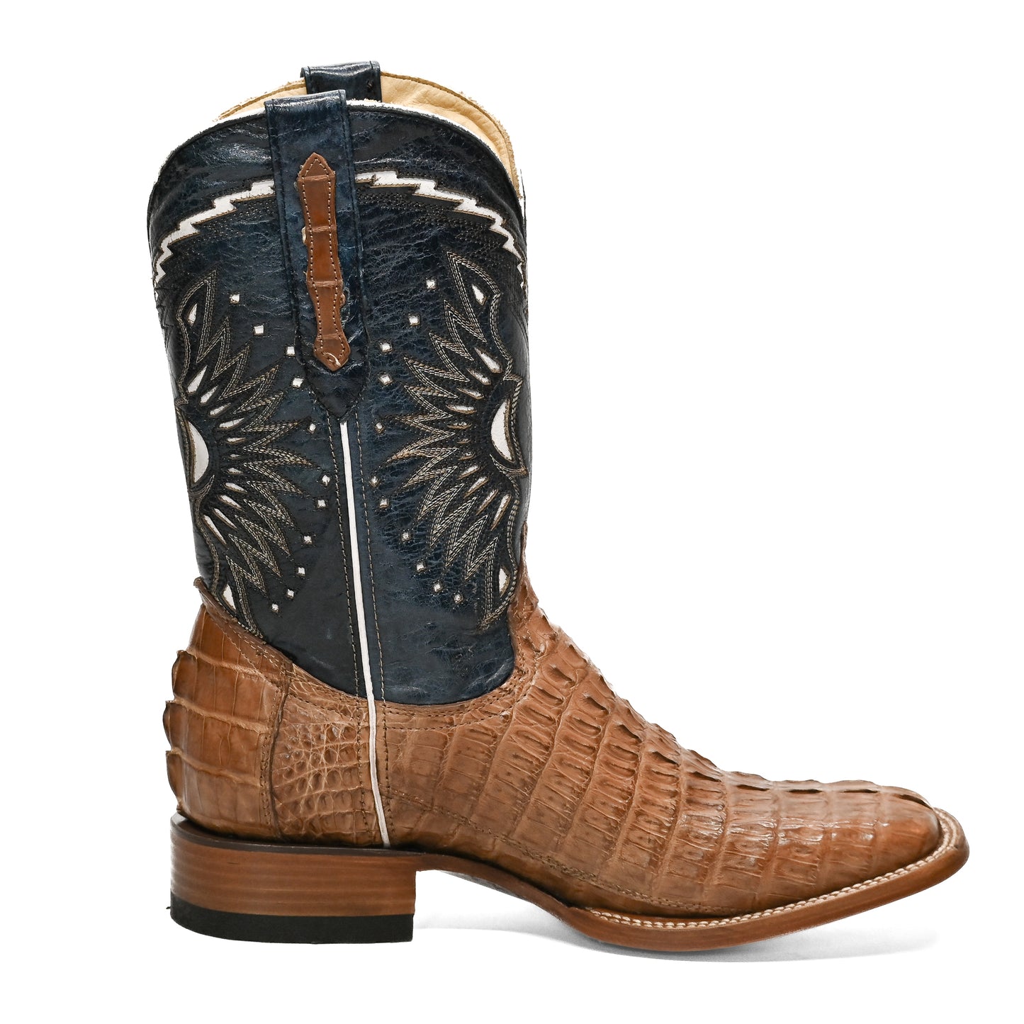 Vaquero Bronco Cappuccino Caiman Tail Exotic Boot