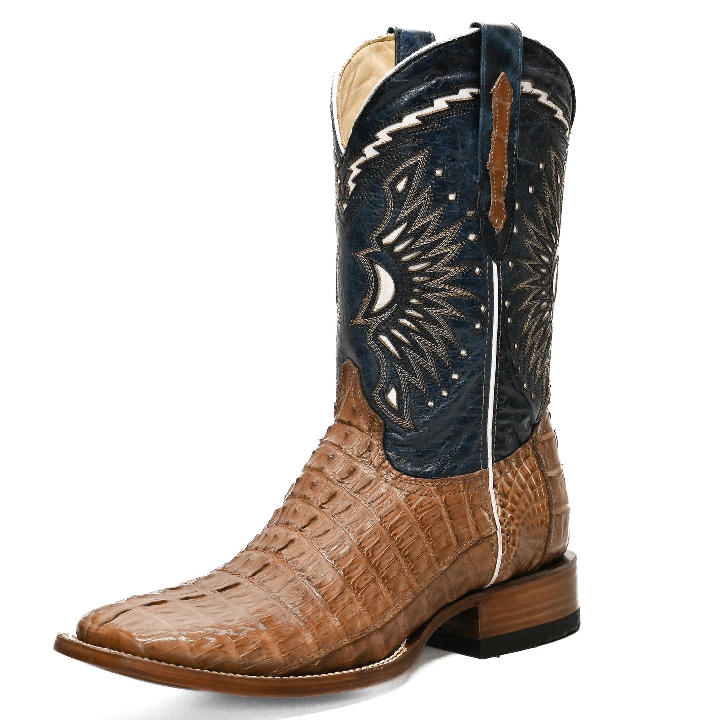 Vaquero Bronco Cappuccino Caiman Tail Exotic Boot