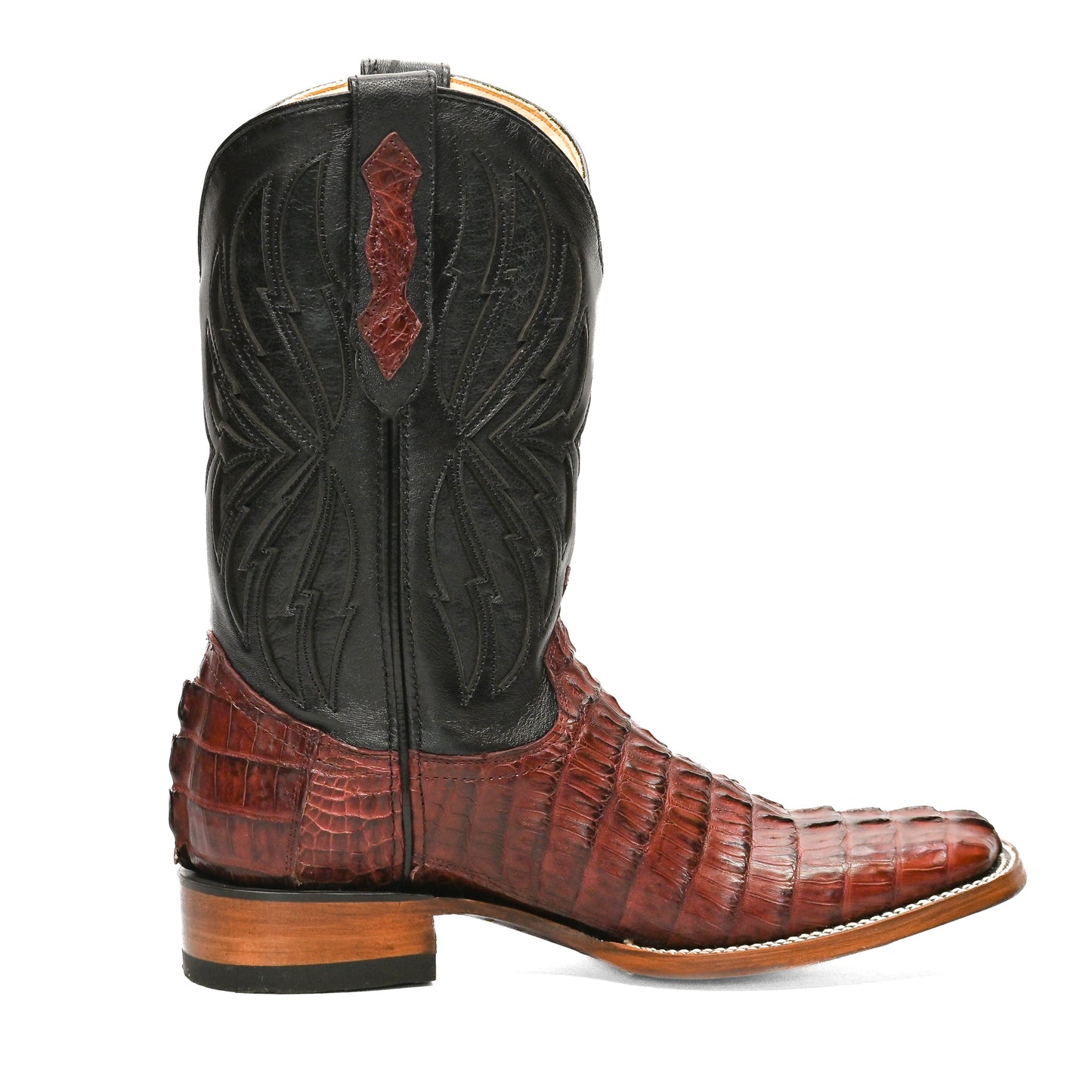 Vaquero Bronco Vino Caiman Tail Exotic Boot