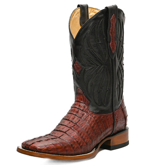 Vaquero Bronco Vino Caiman Tail Exotic Boot