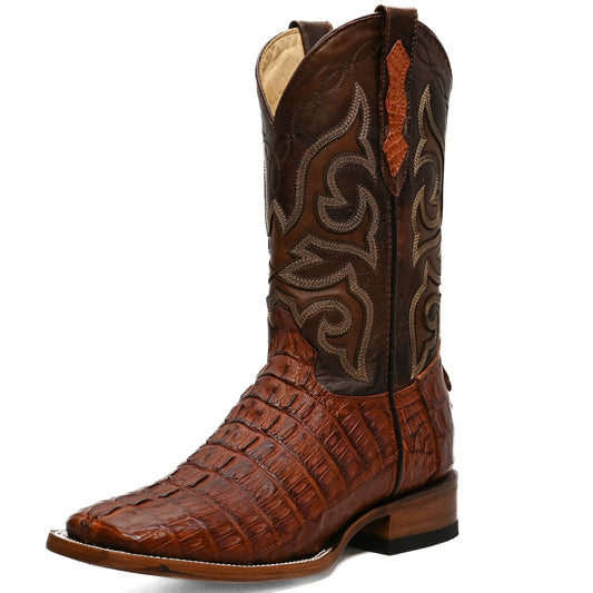 Vaquero Bronco Brandy Caiman Tail Exotic Boot