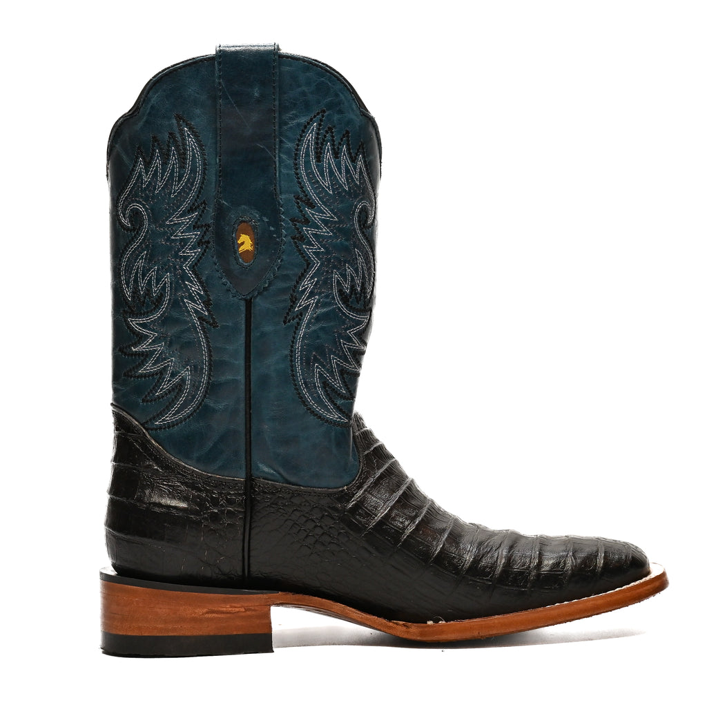 Vaquero Bronco Rodeo Bull Printed Black Back Barcelona Denim Boot