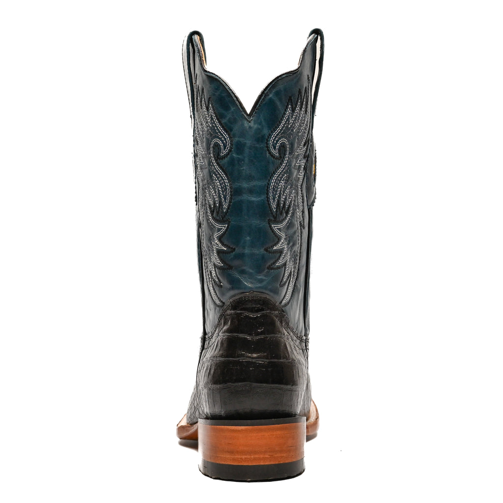 Vaquero Bronco Rodeo Bull Printed Black Back Barcelona Denim Boot