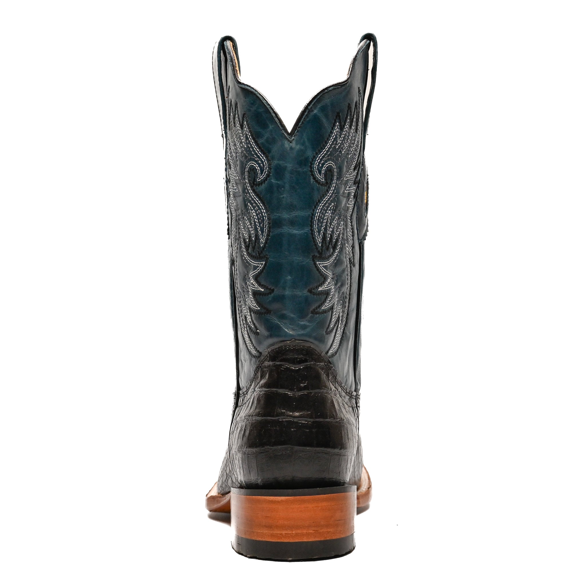 Vaquero Bronco Rodeo Bull Printed Black Back Barcelona Denim Boot