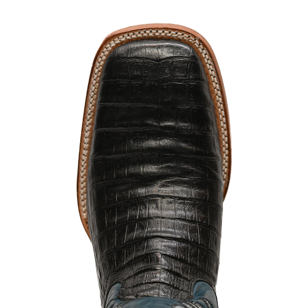 Vaquero Bronco Rodeo Bull Printed Black Back Barcelona Denim Boot