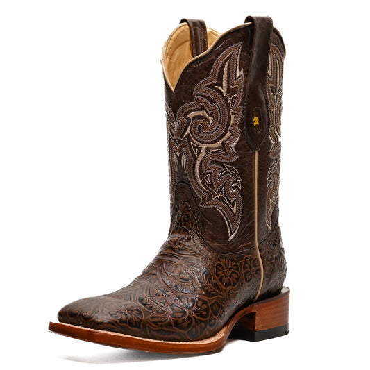 Vaquero Bronco Rodeo Bull Chiseled Brown Boot