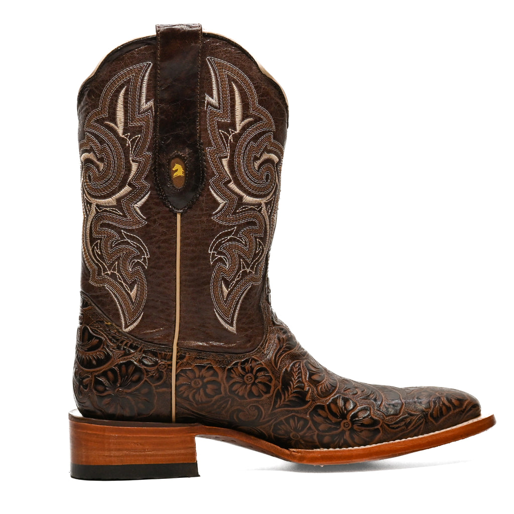 Vaquero Bronco Rodeo Bull Chiseled Brown Boot
