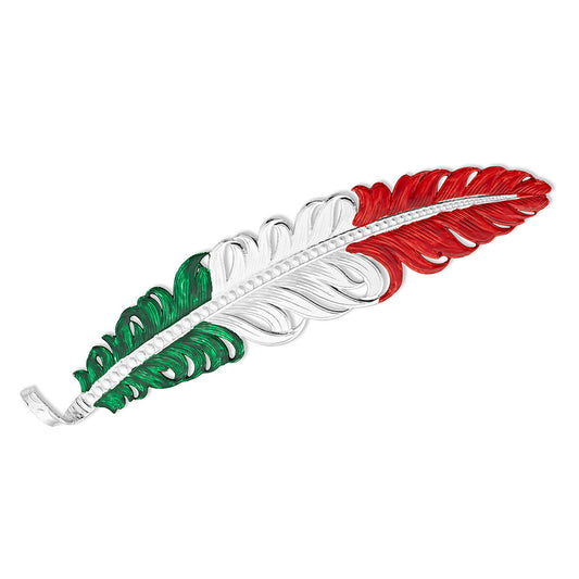 Montana Silversmiths Mexico Flag Hat Feather