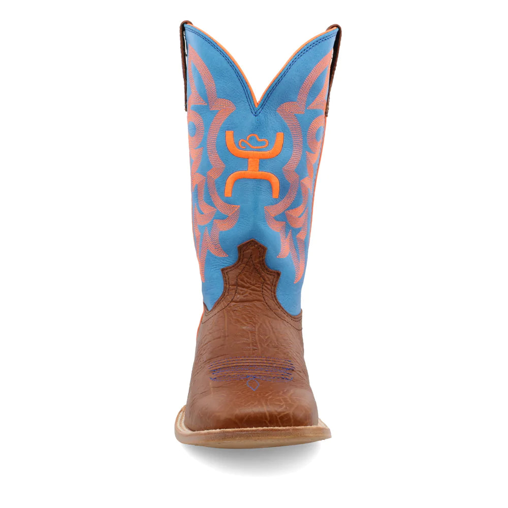 Twisted X Cognac Bullhide/Neon Blue 12" Hooey Boot MHY0004