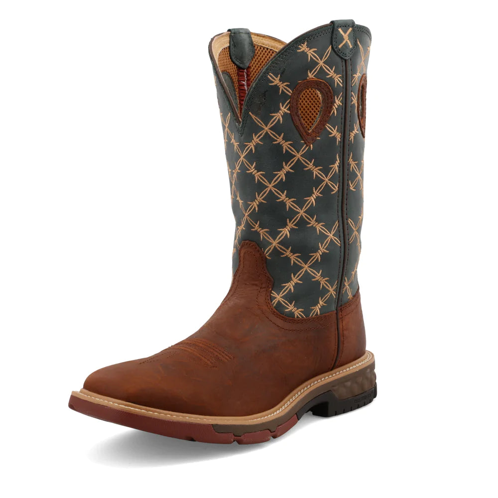 Twisted X Mocha/Slate 12" Western Work Boot MXB0005